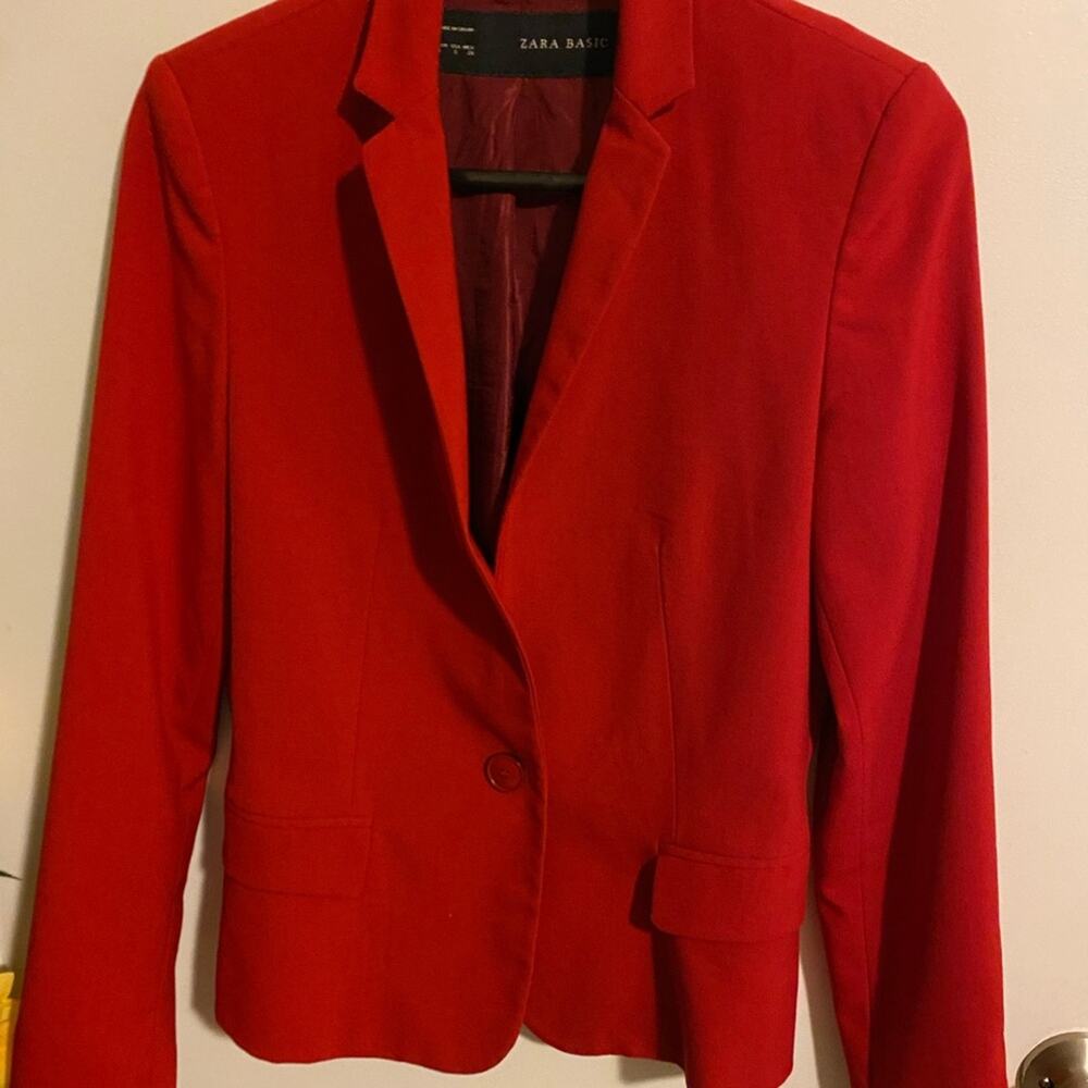 Zara Basic Red Blazer - image 4